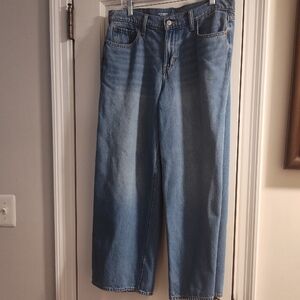 Old Navy Drapey Denim Mid-Rise Baggy Wide Leg Jeans.